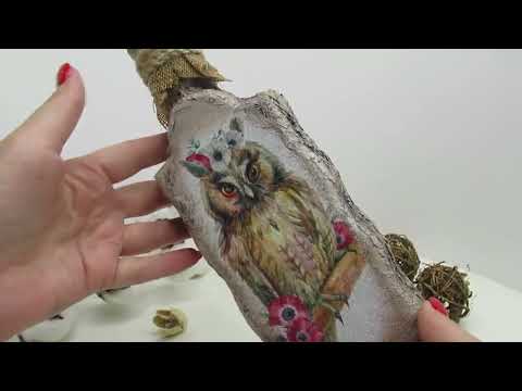 Видео: Декупаж бутылки  Простой и эффектный ДЕКОР  DIY