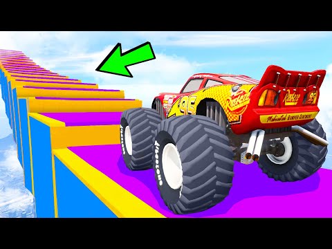 Видео: КАК ДАЛЕКО СМОЖЕТ ЧИТ МОНСТР ТРАК ЗАБРАТЬСЯ ПО СТУПЕНЬКАМ ЛЕСТНИЦЫ? ЭКСПЕРИМЕНТЫ ГТА 5!