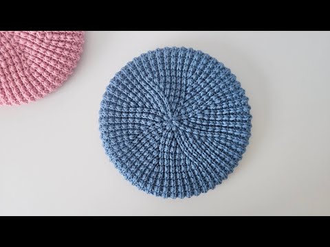 Видео: Шикарный берет крючком "Пиксель" / Beautiful crochet beret / Красивый узор крючком