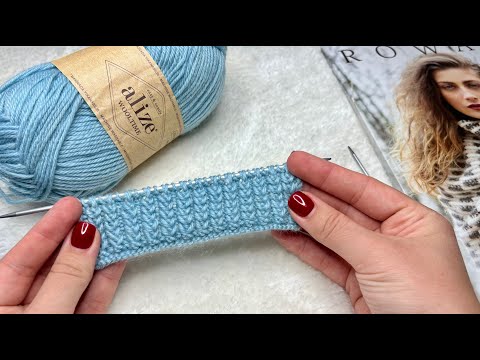 Видео: Резинка, которая отлично держит форму и практически не растягивается! Узор спицами