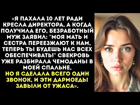 Видео: «Раз ты теперь начальница, будешь содержать всю мою семью!» — рявкнул муж и уволился.