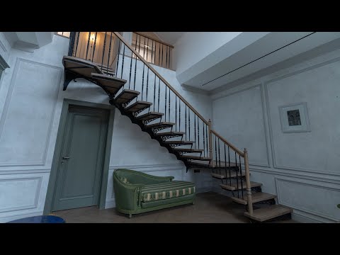Видео: Современная лестница с консольными ступенями лазерной резки #рмкедр