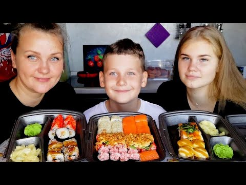 Видео: Мукбанг Роллы/С днем рождения Ивана🎂/И в честь 15 тыс подписчиков
