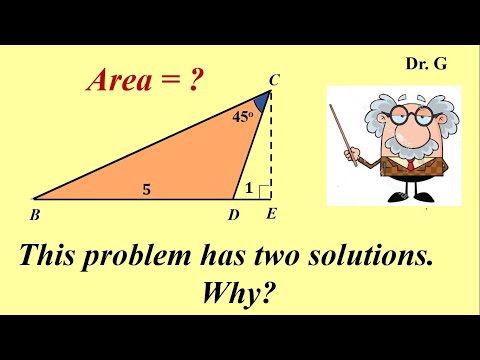 Видео: Геометрия | Решение задачи о площади тупоугольного треугольника с доктором Г. | Почему два решения?