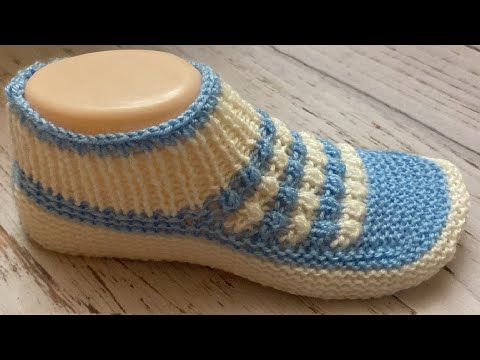 Видео: НОВИНКА 2023 !!! КЛАССНЫЕ тапочки-следки на двух спицах без швов // patik modelleri