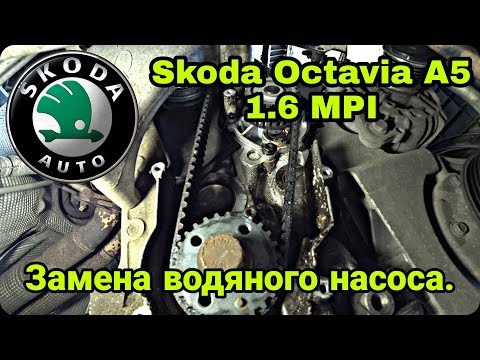 Видео: Замена помпы на Skoda Octavia A5 1.6 МРI