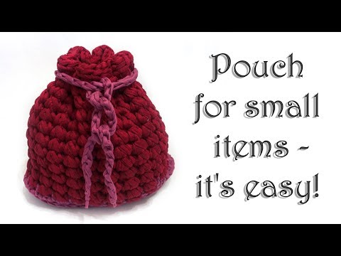 Видео: MK Маленький мешок из трикотажной пряжи / Small bag of knitted yarn