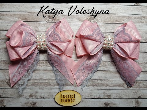 Видео: Нежные бантики из репсовой ленты 2,5 см