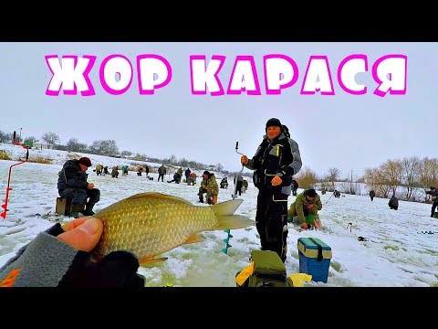 Видео: ОТОРВАЛИСЬ ПО КАРАСЮ! Куча народа на льду! Зимняя рыбалка с Михалычем!