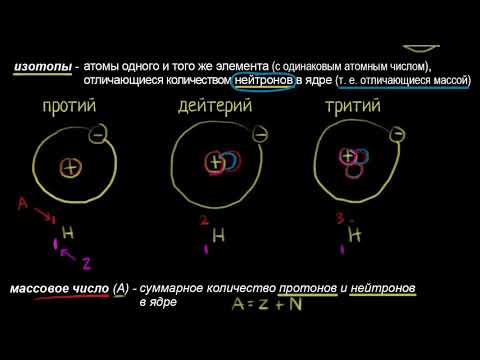 Видео: Атомное число, массовое число и изотопы (видео 7) | Химия. Введение
