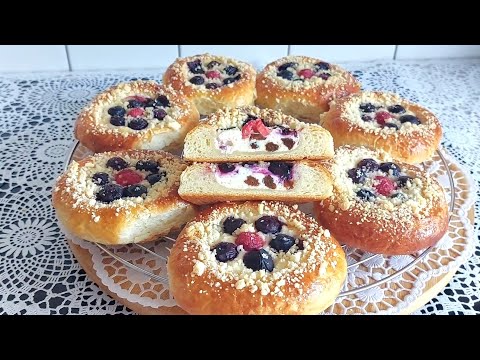 Видео: НАСЛАЖДЕНИЕ ВАТРУШКАМИ НЕ СРАВНИМО НИ С ЧЕМ/Ватрушки с творожной- ягодной начинкой.