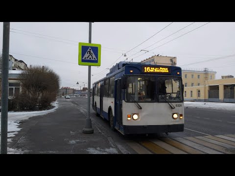 Видео: Троллейбус, маршрут №16 МТрЗ-6223 б.5320 (07.01.2021) Санкт-Петербург