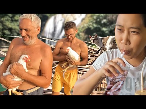 Видео: Переселили кур в курятник | Посадили бананы | Готовлю кальмаров в спрайте | Жизнь в деревне