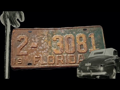 Видео: Ржавый и гнилой — номерной знак Флориды 1947 года — реставрация