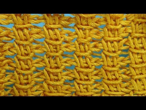 Видео: Редкий узор c перекидыванием Tunisian crochet pattern  64