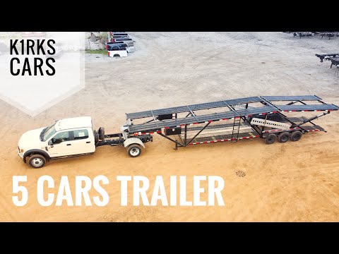 Видео: ДВУХЭТАЖНЫЙ ПРИЦЕП НА 5 МАШИН / Texas Pride 5 Cars Hauler/Обзор, Отличия от Трешки (3 cars hauler)