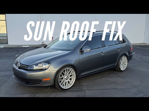 Видео: Как устранить засоры водостоков и протечки в люке крыши на VW Jetta Sportwagen Golf Estate MK6 (2...