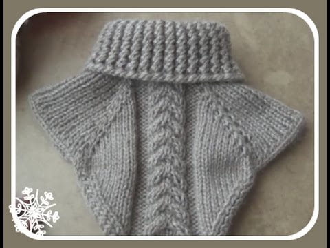 Видео: Манишка спицами. Collar knitting