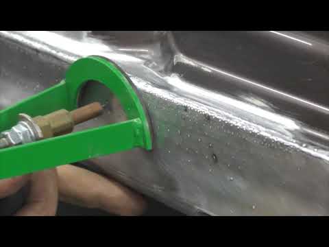 Видео: Делаем сложный порог споттером. Body repair after an accident.