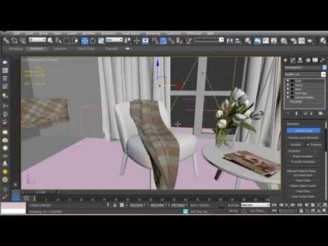 Видео: Моделирование ткани. Создание пледа на стуле в 3Ds Max