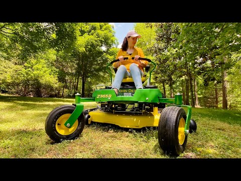 Видео: САДОВОЙ ТРАКТОР ГАЗОНОКОСИЛКА ТЕСТ ДРАЙВ Учимся ездить на John Deere Z365r, Южная Каролина, Влог США