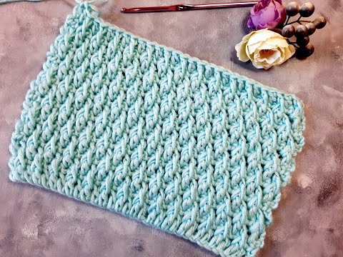 Видео: Рельефный узор крючком.