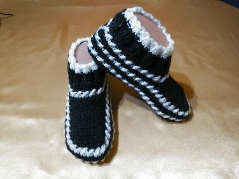 Видео: Плетени Терлици - Модел 5 (Knitted Slippers) (Тапочки спицами) (Patik) (Pantufas passo a passo)