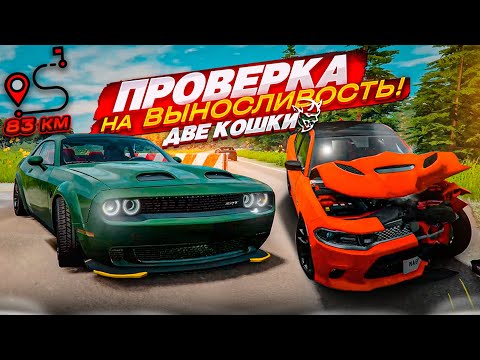 Видео: КАКОЙ HELLCAT ЛУЧШЕ?! Challenger vs Charger! ПРОВЕРКА НА ВЫНОСЛИВОСТЬ! (BEAM NG DRIVE)