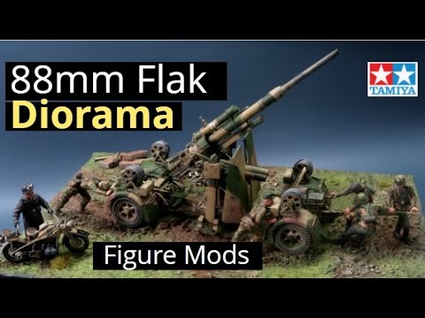 Видео: 88-мм зенитная диорама. Сборка старого набора Tamiya 1972 года [с модификациями фигурок]