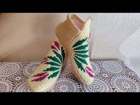 Видео: Тапочки как вы просили. Укроченные ряды