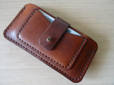 Видео: Работа с кожей. Чехол для телефона. making leather case for iphone.  DIY