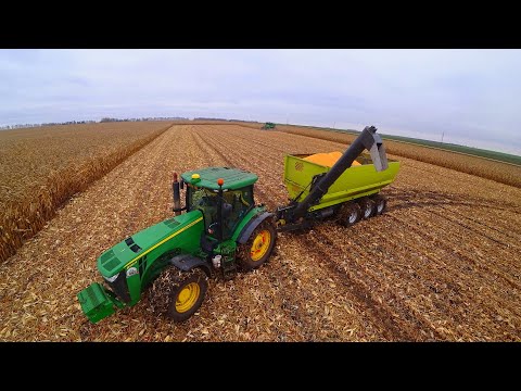 Видео: Работа дизельной сушилки зерна. Погрузка удобрений JCB и МТЗ-1221. Уборка кукурузы на John Deere.