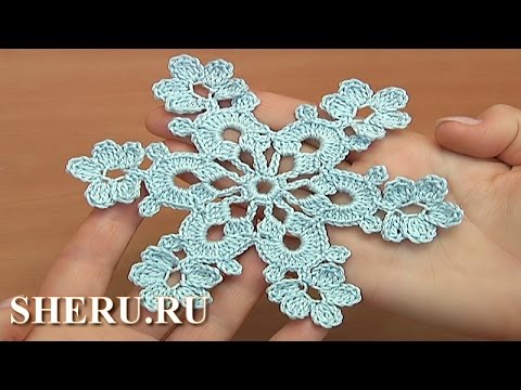 Видео: Нежная вязаная снежинка Урок 30