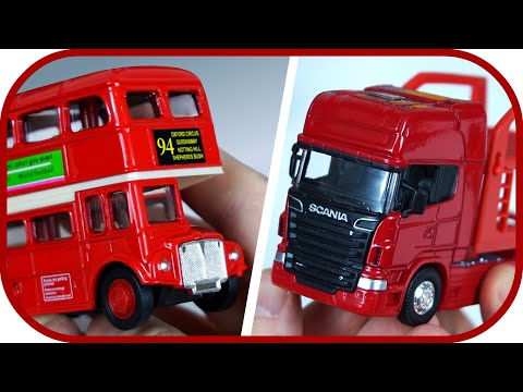 Видео: 🎁 Эвакуатор, автовоз и двухэтажный лондонский автобус. Крутые модели машин.