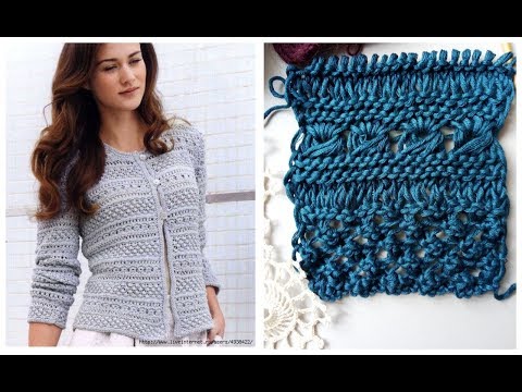 Видео: Узоры для кофты  КРАСИВАЯ КОФТА СПИЦАМИ