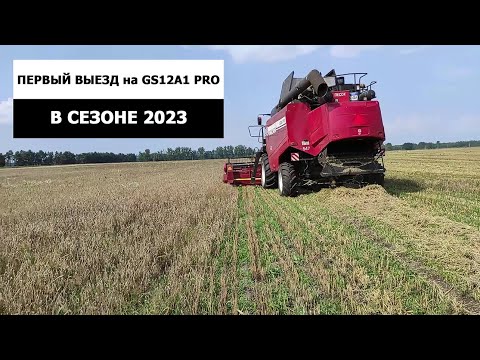 Видео: Первый выезд - уборка озимого ячменя на GS12A1 Pro
