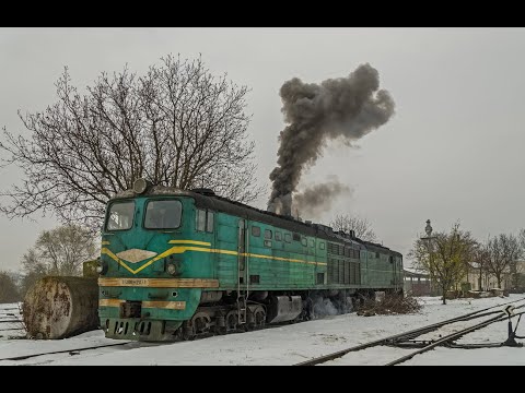 Видео: [CFM] Тепловоз 2ТЭ10Л-2077, запуск дизеля, манёвры по депо и станции Унгены.