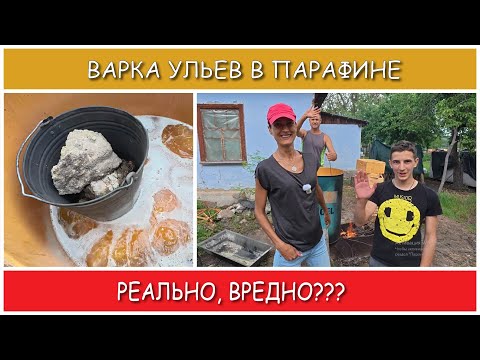 Видео: Варим ульи в ПАРАФИНЕ! Почему, как и зачем? Вред от парафина!