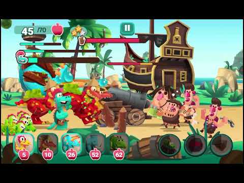 Видео: DINO BASH 8 часть! Пираты приготовили ПУШКУ - ХЛАПУШКУ