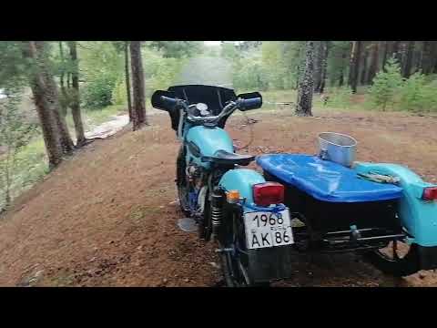 Видео: мотоцикл урал с двигателем от мотоблока
