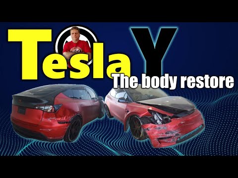 Видео: Tesla Y. The body restore. Ремонт кузова.