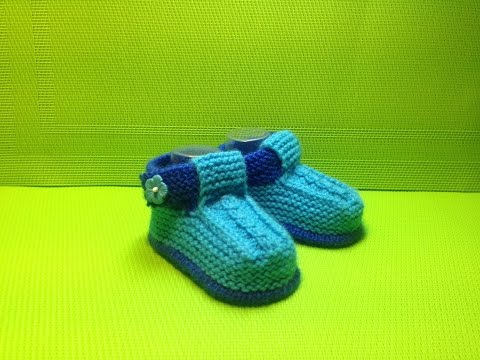 Видео: Вязание спицами пинетки-ботиночки #61