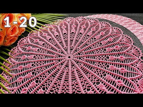 Видео: Салфетка крючком, Глория, 1-20