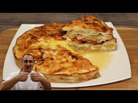 Видео: Завтрак. Пирог из лаваша, с яблоками и грушей.