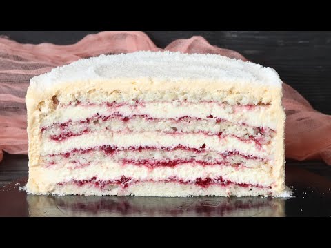 Видео: НЕЖНЕЙШИЙ КОКОСОВЫЙ ДАКУАЗ с МАЛИНОЙ 🥥Raspberry coconut cake recipe