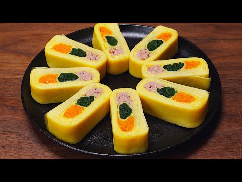 Видео: Как приготовить трехцветный омлет: корейская кухня (Геран-мари)