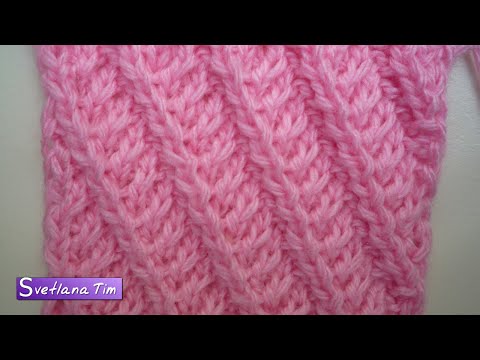 Видео: Оригинальный Узор ДИАГОНАЛЬНЫЕ ПОЛОСОЧКИ для вязания Пледа, Шарфика, Снуда. Вязание спицами № 194