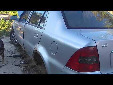 Видео: Сварка Geely CK, экспресс ремонт,набочинил с подкрасом!((