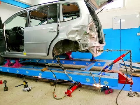 Видео: Volkswagen Touran.  Вытяжка ну ооочень крепкого кузова.