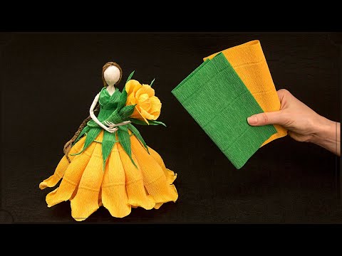 Видео: Кукла Цветочная фея из гофрированной бумаги - подробный мастер класс!